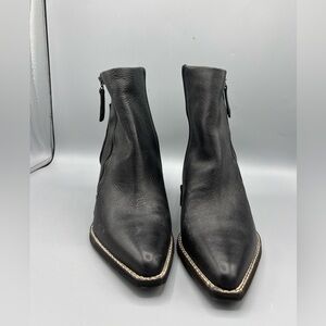 Zodiac Black  Leather Ankle Boots